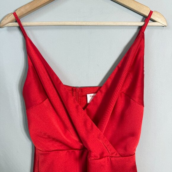 Showpo Cloud Cover Faux Wrap Ruffle Mini Dress Womens 2 Red Cocktail Party Girly - Picture 7 of 14